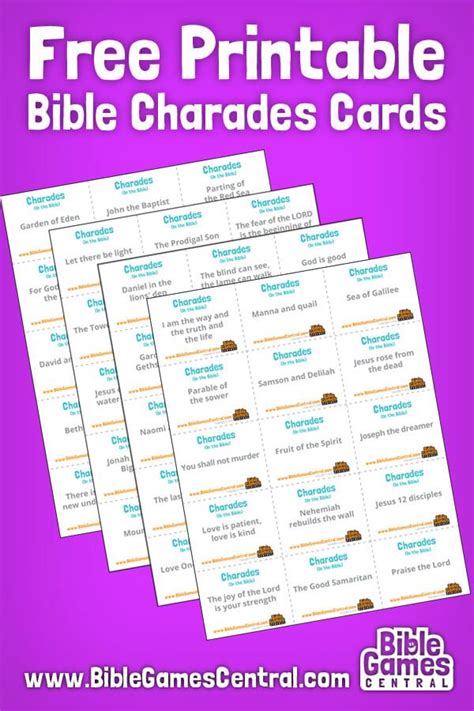 Free Printable Bible Charades Cards