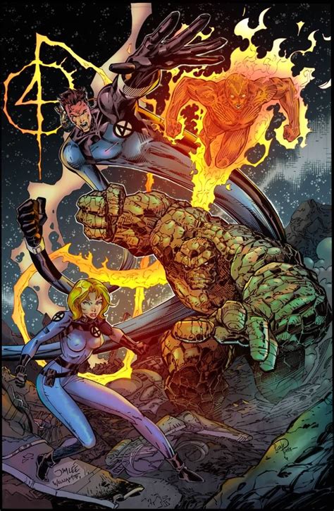 Fantastic Four By Jim Lee Superhero Artwork Comic Book Artwork Comics