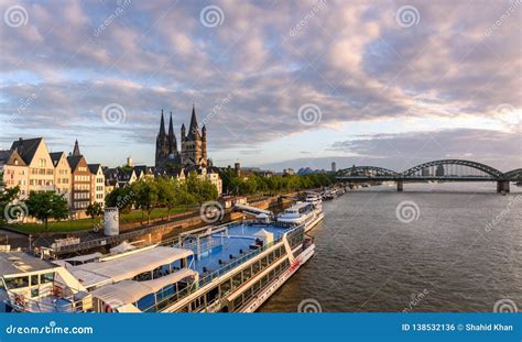 River Rhine Cologne Germany Editorial Photo Image Of Dock Cathedral