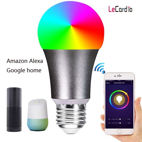E27 Wifi Smart Light Bulb Rgbw Led Lamp Dimmable Multicolor Wake Up