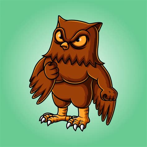 Premium Vector Angry Owl Bird Mascot Logo Design