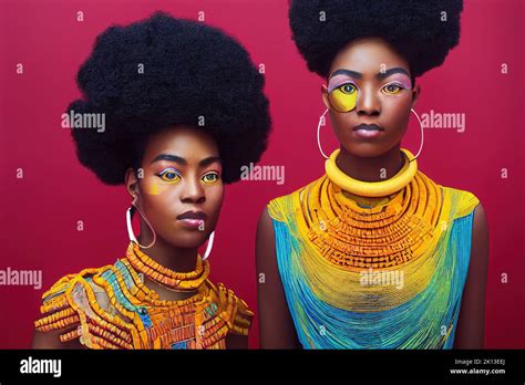 Two Beautiful African Women Posing For The Camera Stock Photo Alamy