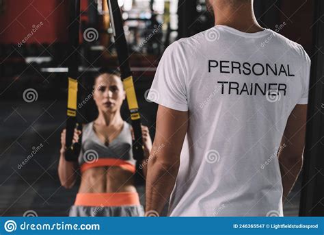 Cropped View Of Personal Trainer Standing Stock Image Image Of