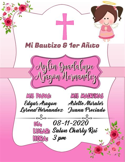 Más De 15250 Plantillas De Diseño Personalizable De Tarjetas De Bautismo Postermywall