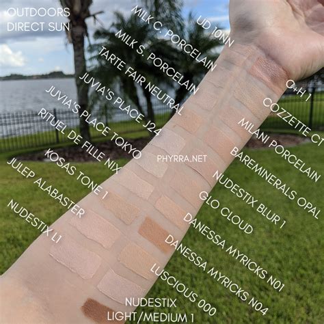 Fair Concealers And Stick Foundations Swatches On Very Fair Skin In