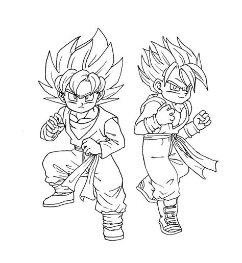 Songohan simple dragon ball z coloring page : Trunks Coloring Pages at GetColorings.com | Free printable colorings pages to print and color