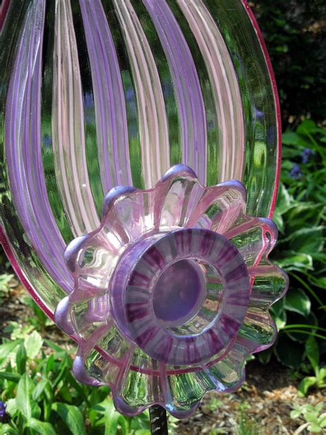 Garden And Yard Art Made With Recycled Glassware On Etsy Etsy Glass