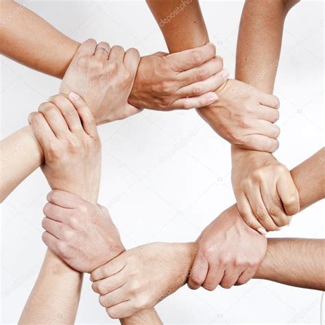 Small Group Of Business People Joining Hands — Stock Photo