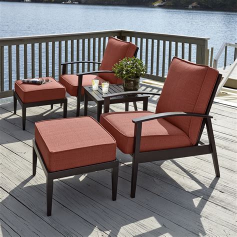 Grand Harbor Lakewood 5 Piece Seating Set Red Limited
