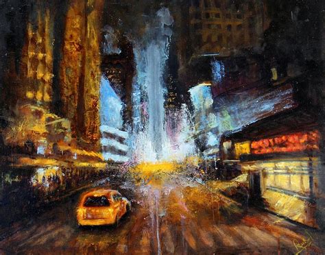 City Lights Painting By Art Of Raman Fine Art America