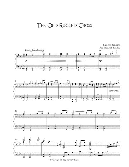 The Old Rugged Cross Sheet Music George Bennard Piano Solo
