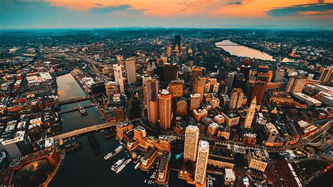 Hd Wallpaper City Cityscape Aerial View Boston Aerial Photography
