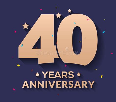 40 Year Anniversary Logo Number Gold Vector 40th Corporate Anniversary