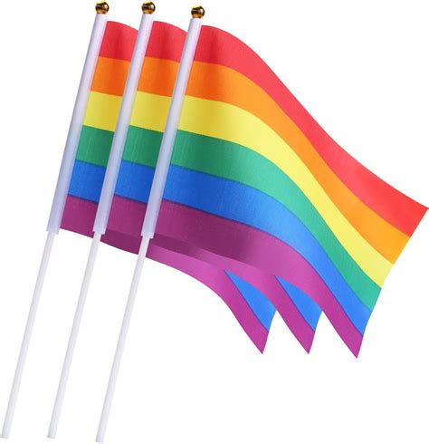 sunshane 60 pack gay pride flags mini small lgbt rainbow stick flags for rainbow