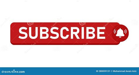 Youtube Channel Subscribe Button Template Design Stock Vector