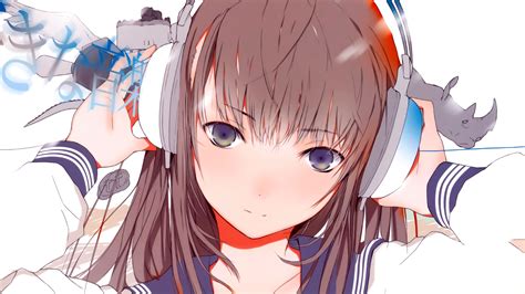 Anime Girls Headphones Original Characters Wallpaper