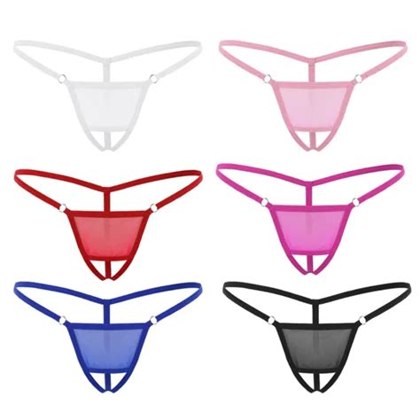 Mens Sexy See Through Thong G String Underwear Hot Low Rise T Back Bikini Briefs 7 99 Picclick
