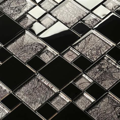 Silver Mirror Metal Crystal Glass Mosaic Tile Kitchen Backsplash Tv Background Wal Glass