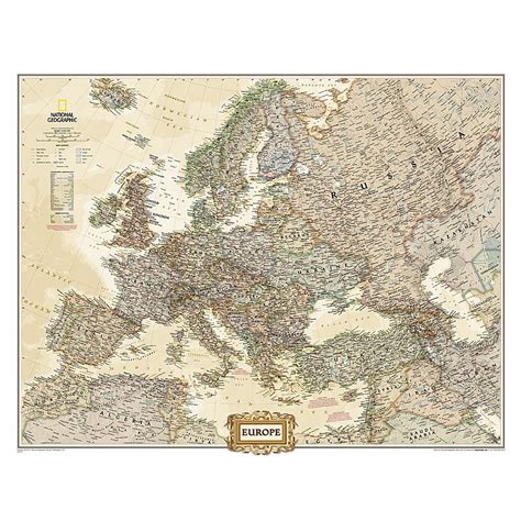 Europe Executive Wall Map By National Geographic The Map Shop