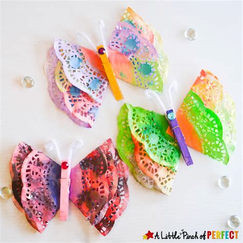 Beautiful Painted Butterfly Doily Craft For Kids A Little Pinch Of