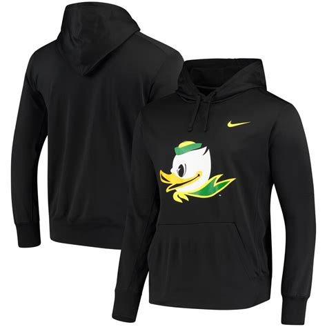 Mens Nike Black Oregon Ducks Logo Circuit Performance Hoodie