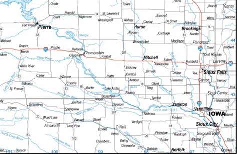South Dakota Map Highways Download To Your Computer
