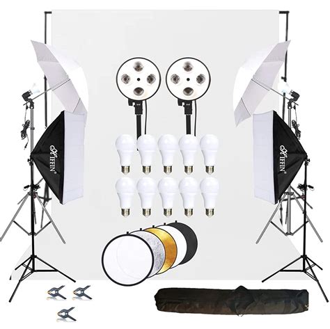 Hiffin Lighting Kit Adjustable Max Size 8x14ft Background Support
