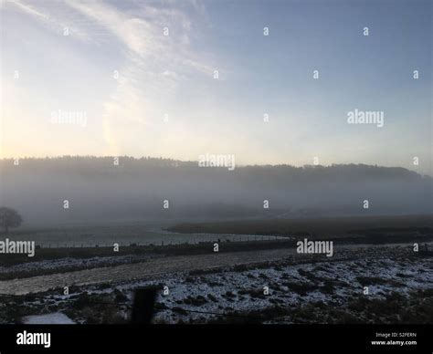 The Whiteadder River On A Misty Winters Morning Stock Photo Alamy