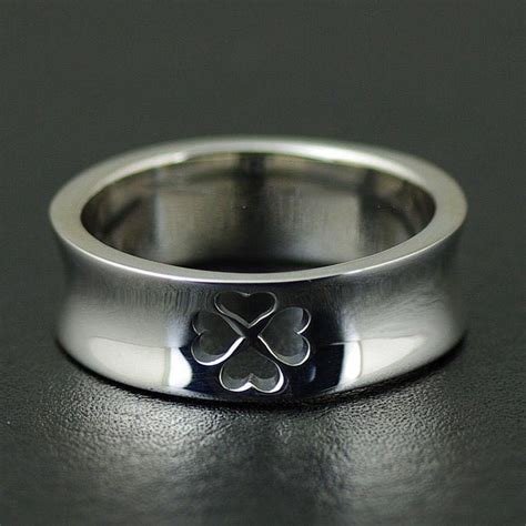 Japan Gothic Jewelry Hollow Clover Gothic Silver Finger Loop Ring