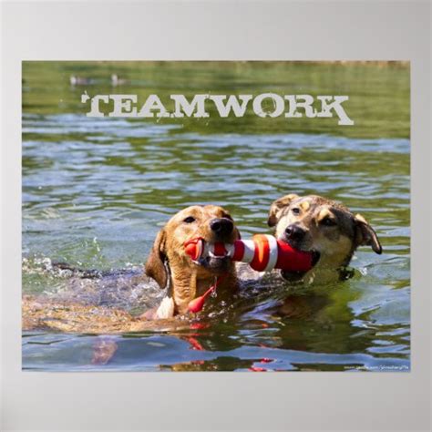 Customizable Dog Teamwork Poster Zazzle