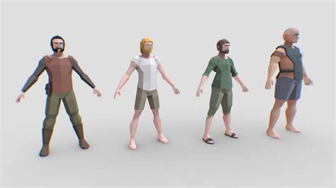 Low Polygon Characters Pack Download Free 3d Model By