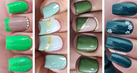 Unhas Decoradas Com Esmalte Verde Super Lindas Vem Ver Essa Galeria