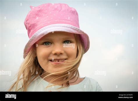 Girl Child Portrait Little Kid Smiling Face Happy Adorable And Pretty