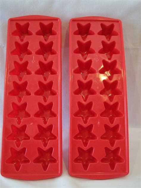 Red Kitchen Mainstays Star Shaped Ice Cube Trays 2 Pack Set Mold Red