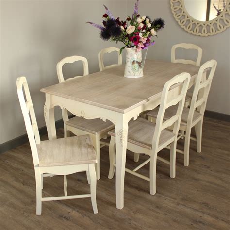 This dining set includes a table, four side chairs and bench. Cream Large Dining Table and 6 chairs - Country Ash Range ...