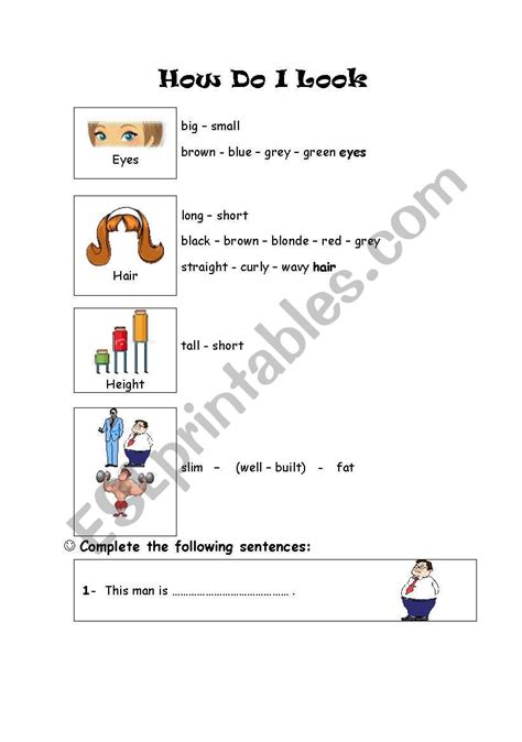 English Worksheets How Do I Look