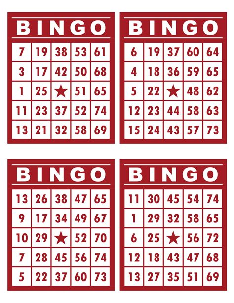 50 Free Printable Bingo Cards Sixteenth Streets