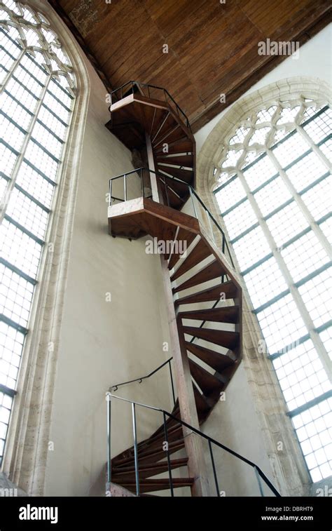 Spiral Staircase Church Oudekerksplein Amsterdam Netherlands Stock