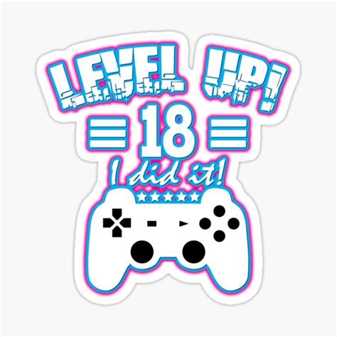 Finally Level 18 Awesome T Sticker For Sale By Cutebutfunny