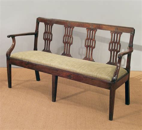 Antique French Cherry Wood Settee Antique Bench Antique Sofa
