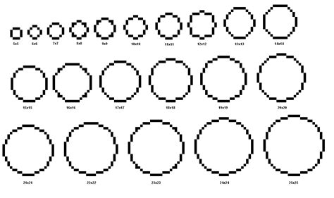 Circle Pixel Chart Minecraft Perfect Circle Guide Minecraft Circle