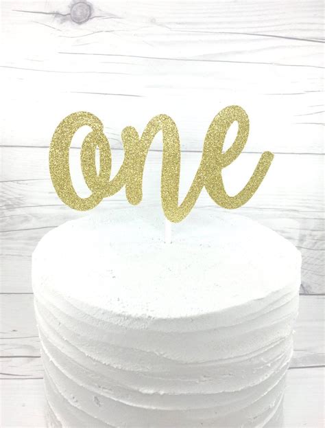 One Gold Cake Topper 1 Gold Cake Topper Age Cake Topper | Etsy | Gold cake topper, Glitter cake 