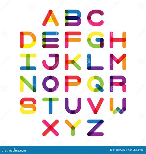 Colorful Font And Alphabet Vector Alphabet Letters Stock Vector
