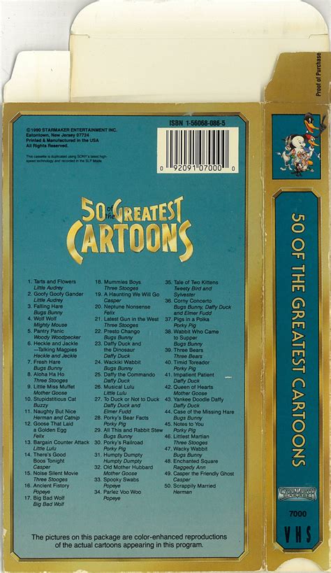 50 Of The Greatest Cartoons Vhs