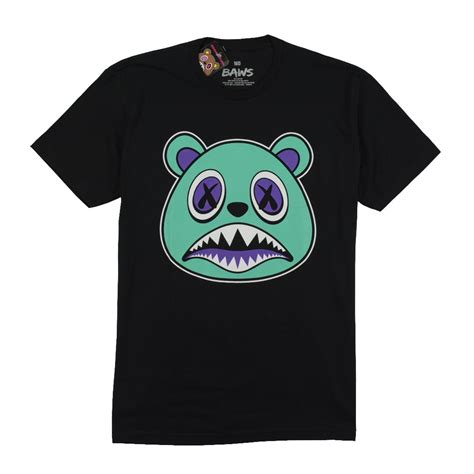 Baws Bear T Shirts Aqua Baws Black Memphis Urban Wear
