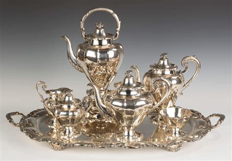 Mexican Sterling Silver 7 Piece Tea Set And Tray Cottone Auctions