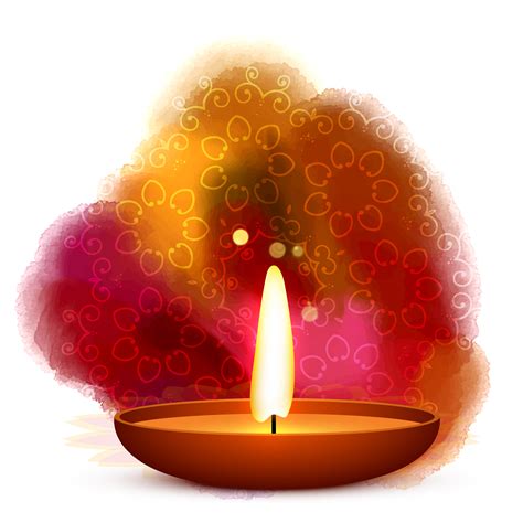 Diwali Diya Placed In Water Color Background Vector Download Free