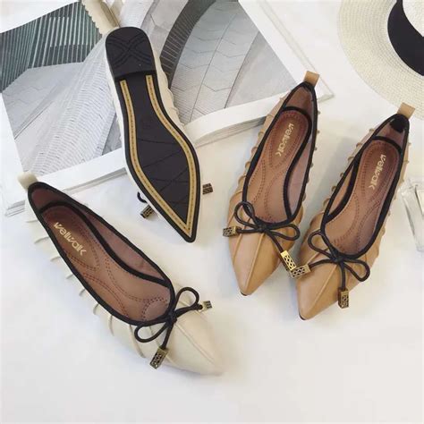 Ladies Shoes 2018 Pointed Toe Butterfly Knot Ballerinas Fashion Women