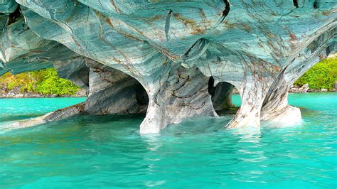 Hd Wallpaper Body Of Water Under Gray Rock Formation Marble Caves