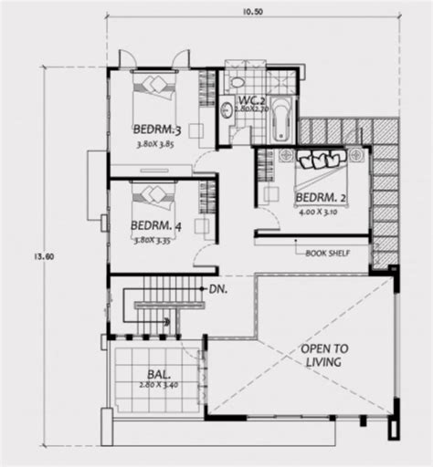 Home Design 11x15m With 4 Bedrooms Home Ideas